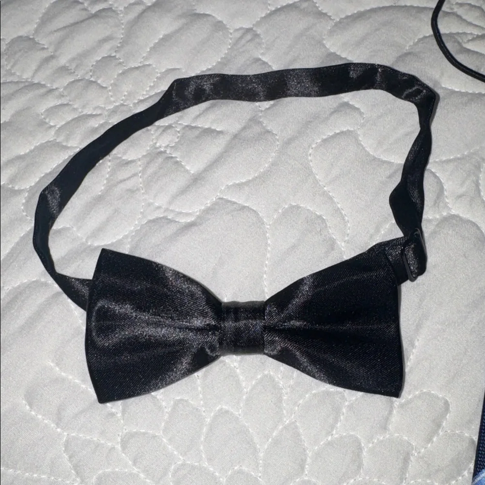 Boys' Striped Clip-On Neckties and Bow Tie Set - Navy & Silver